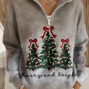 Women Christmas Long Sleeve Comfy Casual Sweater, Hoodies & Sweatshirts, color:Camel|size:4XL, catalog Noracora shop