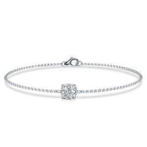 bracelets - Italo Single Stone Cushion Cut Chain Bracelet For Women, Italo jewelry - Online Catalog