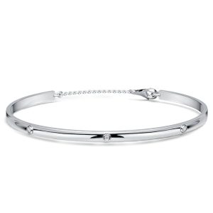 bracelets - Italo Bezel Setting 1.5 MM Round Cut Bar Bangle Bracelet For Women, Italo jewelry - Online Catalog