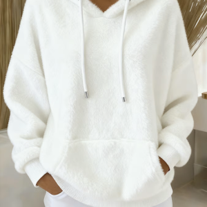 Casual Hoodie Plain Hoodie, Hoodies & Sweatshirts, color:White|size:3XL, catalog Noracora shop