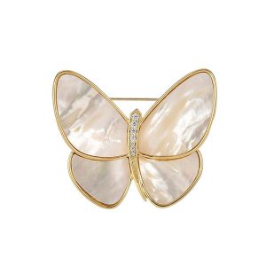 dancing butterfly - Italo Dancing Butterfly White Sapphire Pearl Butterfly Brooch For Women, Italo jewelry - Online Catalog