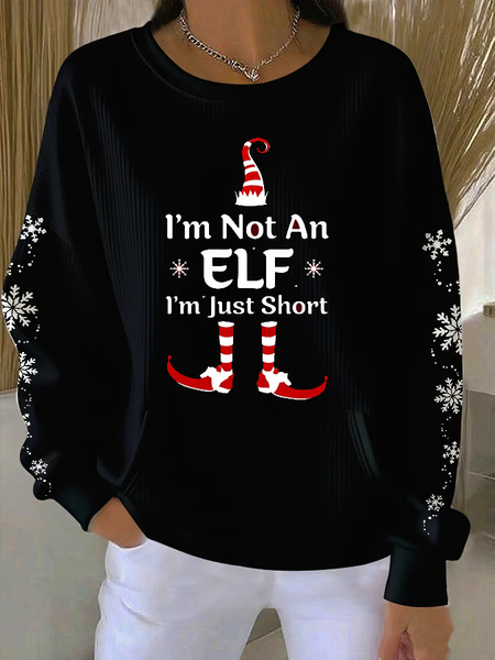 Women Christmas Crew Neck Printing Casual Spring/Fall Long Sleeve Sweatshirt, JustFashionNow Sweatshirts & Hoodies, color:Black|size:4XL,
