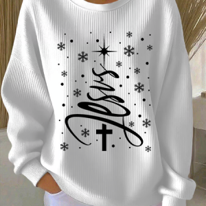 Casual Crew Neck Christmas Sweatshirt Printing, Hoodies & Sweatshirts, color:White|size:5XL, catalog Noracora shop
