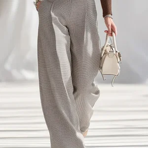 Urban Plaid Straight Pants, Pants, color:Black-white|size:XXL, Stylewe