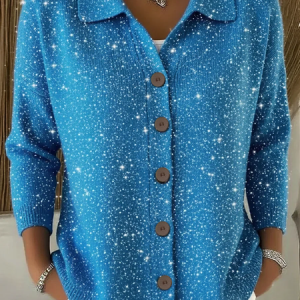Women Abstract Long Sleeve Comfy Vintage Printing Cardigan, Cardigans, color:Blue|size:5XL, catalog Noracora shop