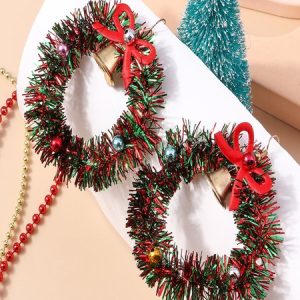Christmas Colorful Diy Jewelry Christmas Tree Bell Elk Earrings Personality Felt Earrings, Earring, color:Color9|size:One-size, catalog Noracora shop