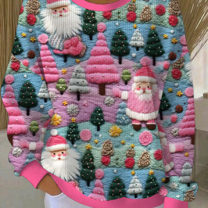 Women Santa Claus Crew Neck Printing Casual Spring/Fall Long Sleeve Sweatshirt, JustFashionNow Sweatshirts & Hoodies, color:As Picture|size:5XL,