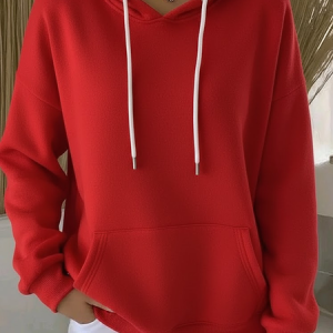 Women Plain Spring/Fall Printing Long Sleeve Casual Daily Hoodie, JustFashionNow Sweatshirts & Hoodies, color:Red|size:4XL,