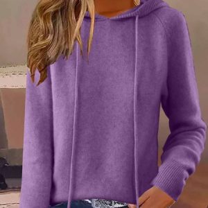 Women Plain Long Sleeve Comfy Casual Split Joint Sweater, T-shirts, color:Purple|size:XXL, catalog Noracora shop