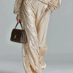 Casual Plain Straight Pants, Pants, color:Champagne|size:XXL, Stylewe