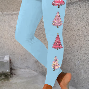 Women Christmas Casual All Season Printing Long Leggings, Leggings, color:Blue|size:XXL, catalog Noracora shop