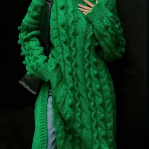 Urban Plain Crew Neck Sweater, Pullovers, color:Green|size:XXL, Stylewe