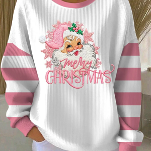 Women Striped Crew Neck Printing Casual Spring/Fall Long Sleeve Sweatshirt, JustFashionNow Sweatshirts & Hoodies, color:White|size:5XL,