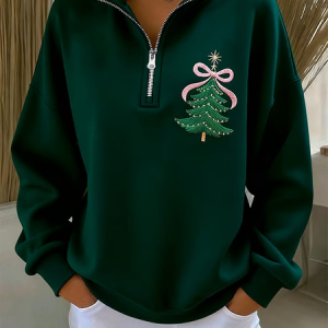 Casual Shawl Collar Christmas Sweatshirt Printing, Hoodies & Sweatshirts, color:Green|size:4XL, catalog Noracora shop