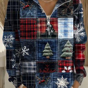 Casual Shawl Collar Christmas Sweatshirt Printing, Hoodies & Sweatshirts, color:Blue|size:4XL, catalog Noracora shop