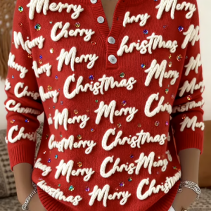 Women Cotton Text Letters Long Sleeve Comfy Casual Sweater, Sweaters, color:Red|size:3XL, catalog Noracora shop