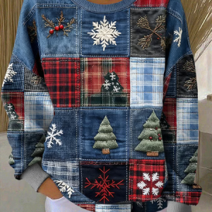 Casual Crew Neck Christmas Sweatshirt Printing, Hoodies & Sweatshirts, color:Blue|size:5XL, catalog Noracora shop