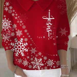 Women Christmas Long Sleeve Comfy Casual Printing Sweater, Sweaters, color:Red|size:5XL, catalog Noracora shop