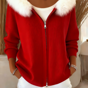 Women Winter Outerwear Casual Christmas Long Sleeve Hoodie Jacket, Coats, color:Red|size:Custom Size, catalog Noracora shop
