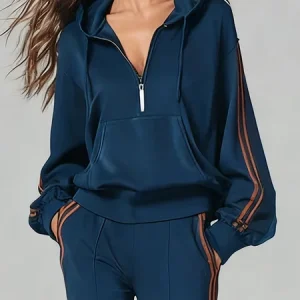 Casual Color Block Webbing Loosen Raglan Sleeves Hoodie, Hoodies and Sweatshirts, color:As Picture|size:XXL, Stylewe