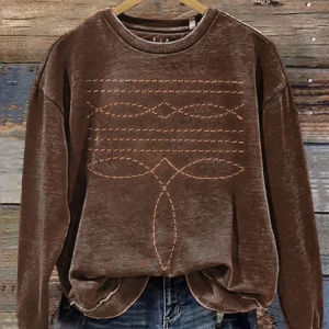 Casual Crew Neck Abstract Sweatshirt Printing, Hoodies & Sweatshirts, color:Brown|size:XXL, catalog Noracora shop