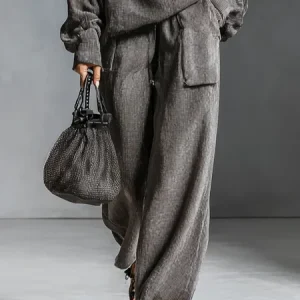Casual Plain Straight Pants, Pants, color:Gray|size:XXL, Stylewe