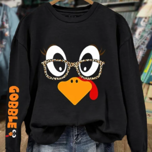 Women Thanksgiving Turkey Casual Crew Neck Long Sleeve Spring/Fall Sweatshirts, JustFashionNow Sweatshirts & Hoodies, color:Black|size:XXL,