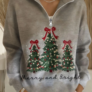Casual Shawl Collar Christmas Sweatshirt Printing, Hoodies & Sweatshirts, color:Gray|size:4XL, catalog Noracora shop