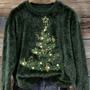 Casual Crew Neck Christmas Sweatshirt, Hoodies & Sweatshirts, color:Green|size:3XL, catalog Noracora shop