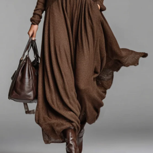 Elegant Plain Midi Sweater Skirt, Skirts, color:Brown|size:XXL, Stylewe