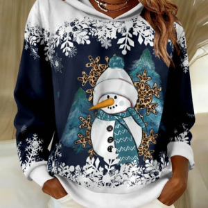 Casual Hoodie Christmas Snowman Hoodie Printing, Hoodies & Sweatshirts, color:Purplish Blue|size:5XL, catalog Noracora shop