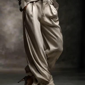 Elegant Plain Bloomers Pants No Belt, Pants, color:As Picture|size:XXL, Stylewe