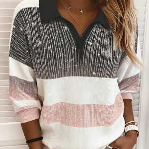Women Plain Long Sleeve Comfy Casual Sweater, Hoodies & Sweatshirts, color:Pink-white|size:4XL, catalog Noracora shop
