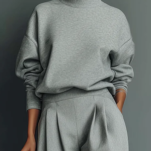 Casual Plain Zipper Stand Collar Sweatshirt, Hoodies and Sweatshirts, color:Gray|size:XXL, Stylewe