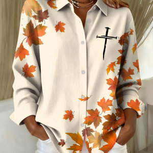 Shirt Collar Long Sleeve Cross Lightweight Regular Fit Shirt For Women, Shirts, color:Apricot|size:XXL, catalog Noracora shop