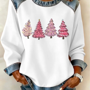 Vintage Crew Neck Christmas Sweatshirt Printing, Hoodies & Sweatshirts, color:White|size:3XL, catalog Noracora shop