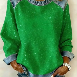 Vintage Crew Neck Christmas Sweatshirt Printing, Hoodies & Sweatshirts, color:Green|size:4XL, catalog Noracora shop