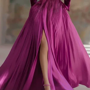 Elegant Slit Plain Skirt, Skirts, color:As Picture|size:XXL, Stylewe