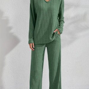 Cotton Casual Regular Fit Pajama Set, JustFashionNow Loungewear & Sleepwear, color:Green|size:3XL