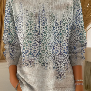 Women Abstract Long Sleeve Comfy Casual Printing Sweater, Sweaters, color:Oatmeal|size:5XL, catalog Noracora shop