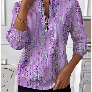 Vintage Crew Neck Geometric Sweatshirt, Hoodies & Sweatshirts, color:Purple|size:XXL, catalog Noracora shop