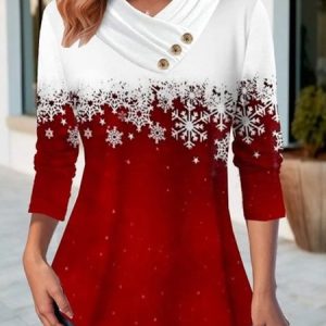 Casual Christmas Long Sleeve T-shirt, T-shirts, color:Color2|size:4XL, catalog Noracora shop