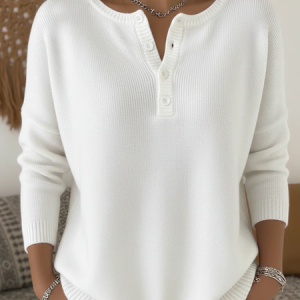 Women Plain Long Sleeve Comfy Casual Printing Sweater, Sweaters, color:White|size:4XL, catalog Noracora shop