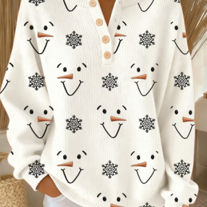 Women Christmas Long Sleeve Comfy Casual Sweater, Sweaters, color:White|size:4XL, catalog Noracora shop