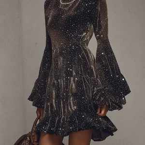 Urban Plain Crew Neck Mini Dress, Mini Dresses, color:As Picture|size:XXL, Stylewe