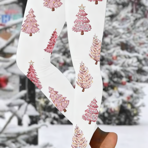 Women Christmas Casual All Season Printing Long Leggings, Leggings, color:White|size:XXL, catalog Noracora shop