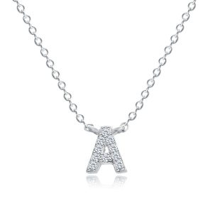 - Italo White Sapphire A Initial Personalized Necklace For Women, Italo jewelry - Online Catalog
