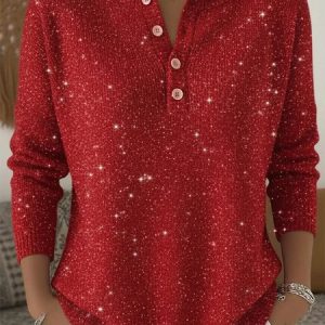 Loose Crew Neck Vintage Knit Top, Blouses, color:Red|size:XXL, catalog Noracora shop