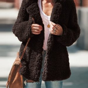 Women Spring/Fall Outerwear Vintage Split Joint Plain Long Sleeve Shawl Collar Jacket, Coats, color:Deep Brown|size:5XL, catalog Noracora shop