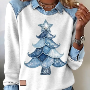Women Christmas Shawl Collar Vintage Spring/Fall Long Sleeve Sweatshirt, JustFashionNow Sweatshirts & Hoodies, color:White|size:5XL,